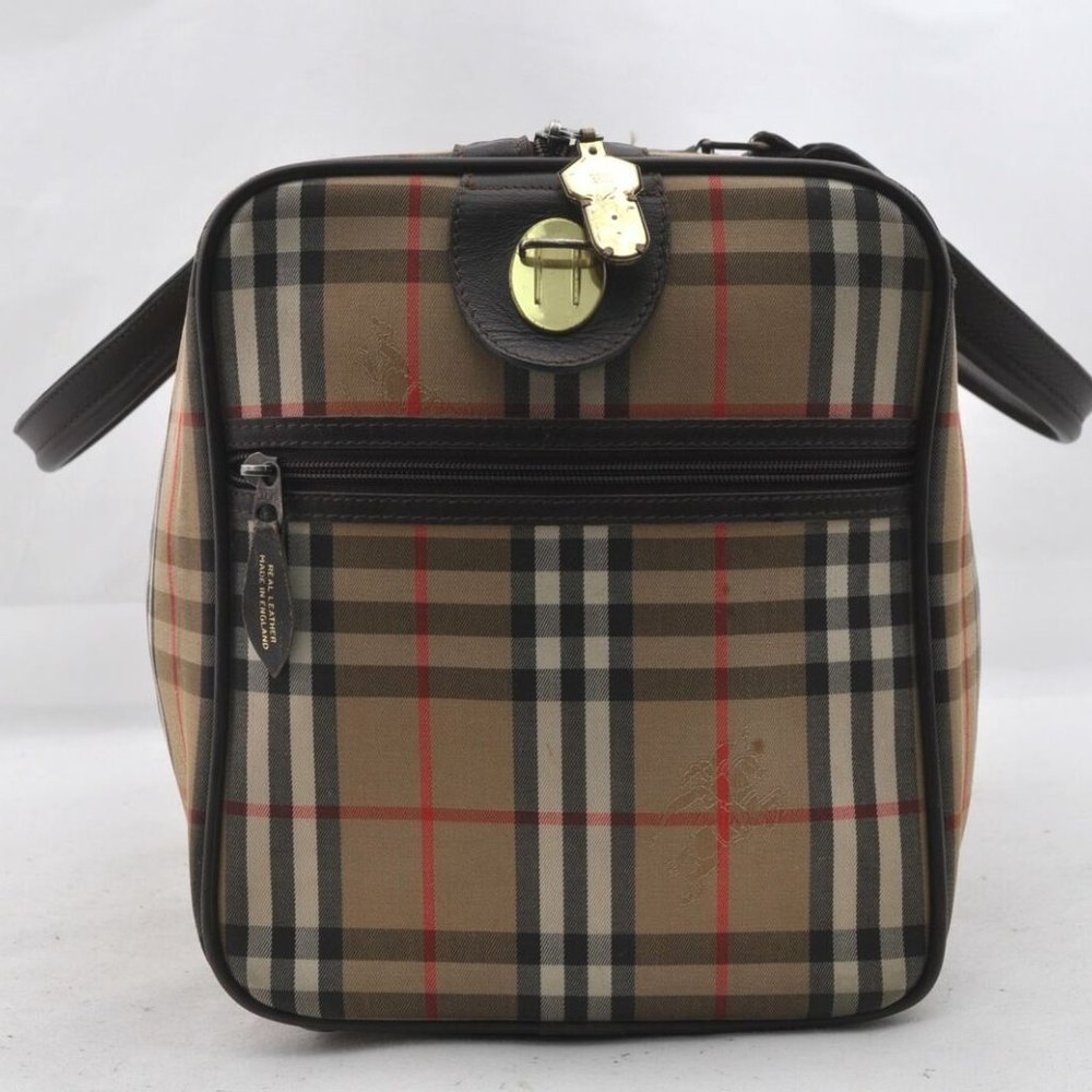 Auth Burberrys Nova Check Pattern Travel Boston Ba - Picture 5 of 12